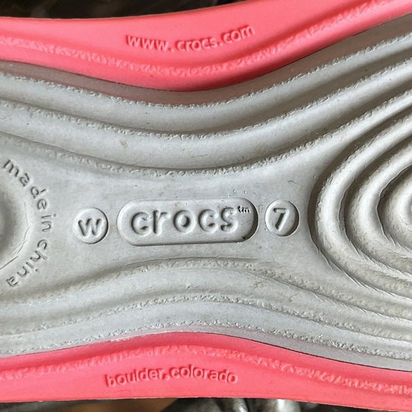 Crocs Skylar Tone Slingback Flat Slip‎ On Shoes Women's Size 7 Gray Pink EUC! - Picture 8 of 8